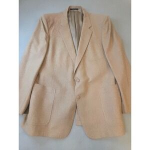Sheplers Western Blazer Beige Wool Poly Suede Elbow Patch Mens 48 L